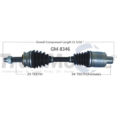 Surtrack Axle Cv Axle Shaft, Gm-8346 GM-8346